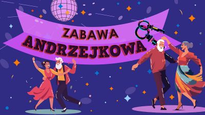 Grafika promująca Zabawę Andrzejkową dla dorosłych